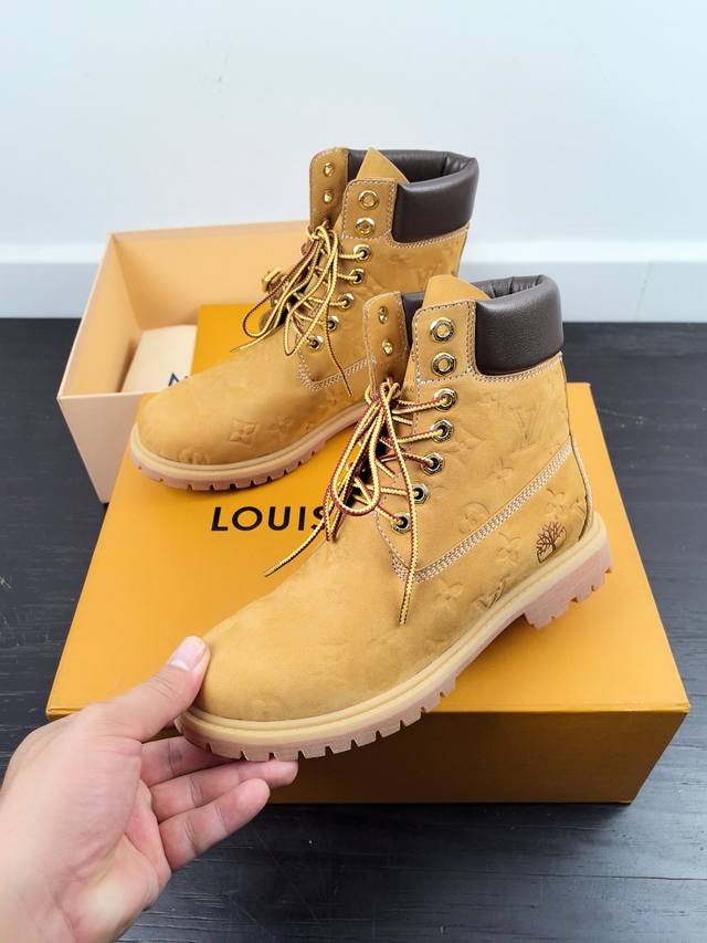 顶级版本: ，男码+20 Louis Vuitton X Timberland联名 Via Instagram Lv 224 早秋 添柏岚 大黄靴 众多明星上脚